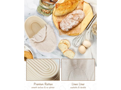 Силиконовая корзина для предварительной расстойки хлеба, набор больших круглых баннетонов