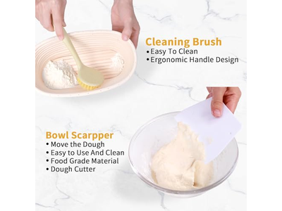 Овальная корзина для расстойки 1 кг, 9 дюймов, большой размер для выпечки хлеба, прямоугольный ротанг