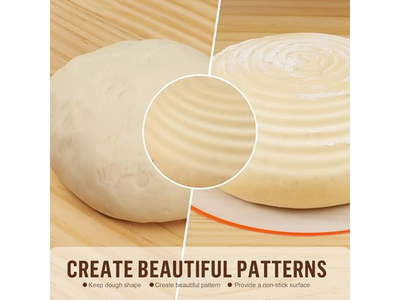 Набор для закваски с круглой ротанговой корзиной для расстойки хлеба