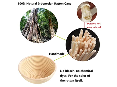 Французская плетеная корзина для расстойки из вьетнамского ротанга для закваски