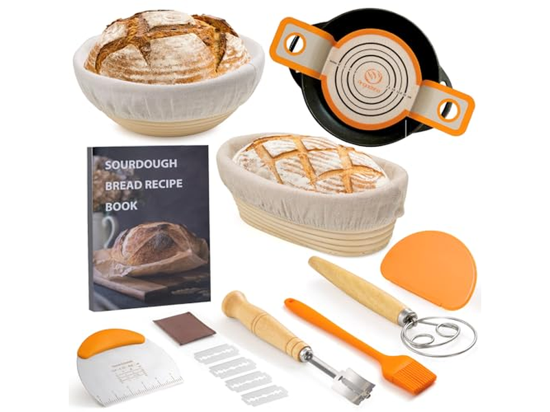 Профессиональный овальный набор баннетонов с вкладышами и премиальной ротанговой рамой