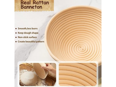 Профессиональный овальный набор баннетонов с вкладышами и премиальной ротанговой рамой