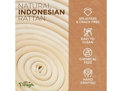 Овальная ротанговая корзина для ферментации хлеба, баннетон для расстойки, 9 дюймов круглая