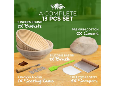 Овальная ротанговая корзина для ферментации хлеба, баннетон для расстойки, 9 дюймов круглая