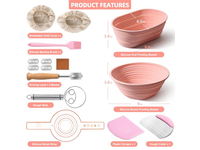 Круглая овальная корзина для ферментации, плетеный хлеб, PP баннетон, багет, торт, вязка